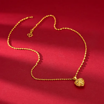 Brass Plated Gold Heart Necklace